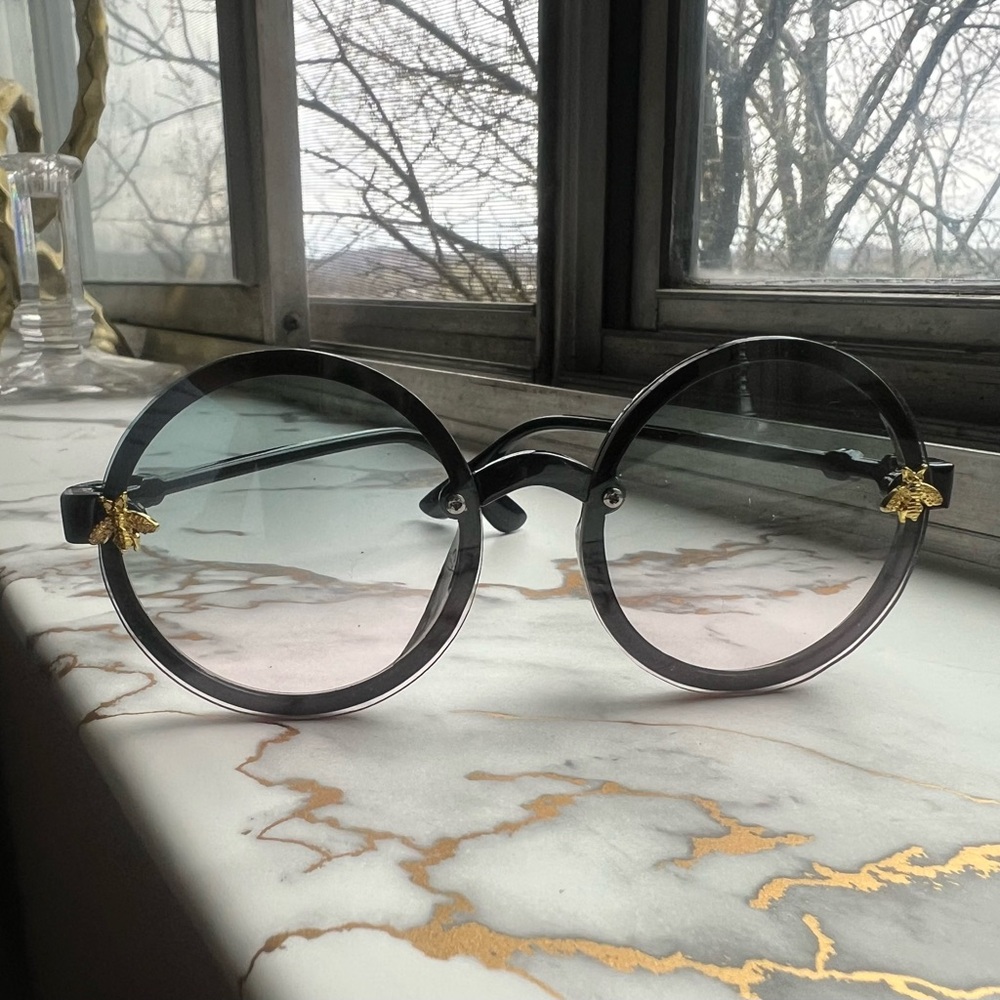 Girls Round Sunglasses with Bee Accent